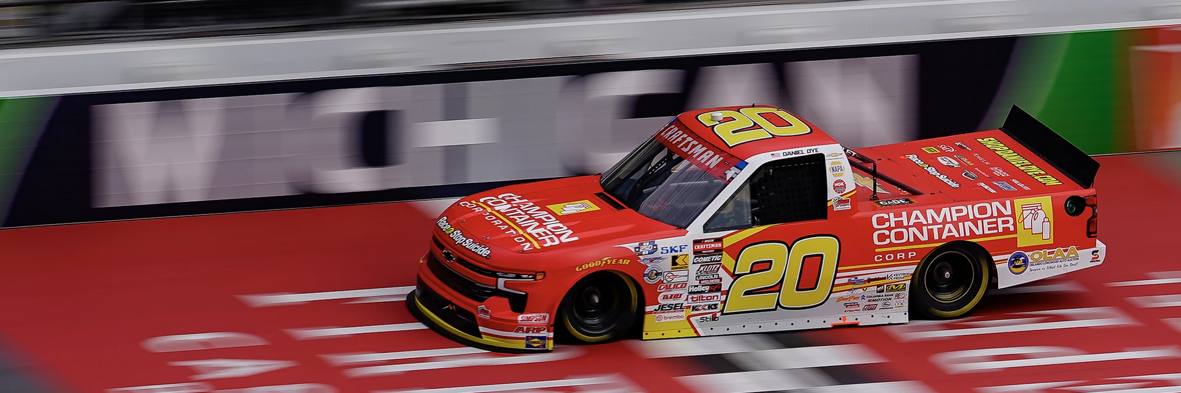 No. 20 Craftsman Truck racing at Michigan International Speedway